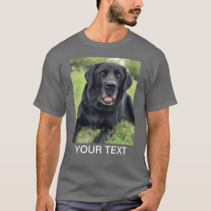 Personalized Photo Text Pet Dog Grey T-Shirt