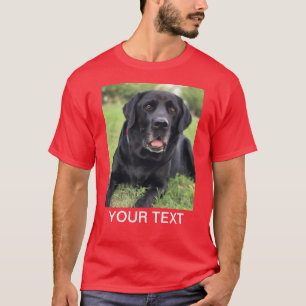 Personalized Photo Text Pet Red T-Shirt