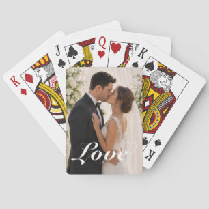 Personalized Photo & Text Script Love Heart Poker Cards