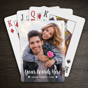 Personalized Photo & Text Script Love Heart Poker Cards