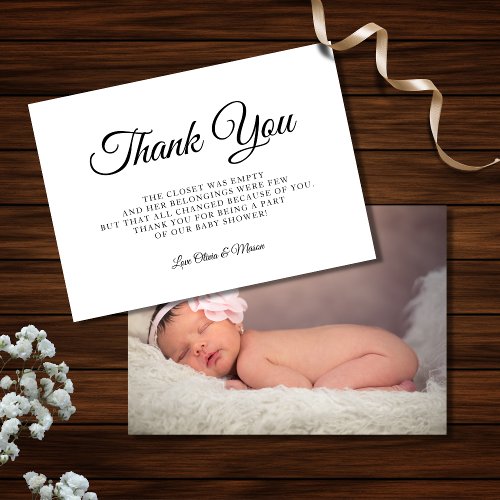 Personalized photo thank you Baby Shower