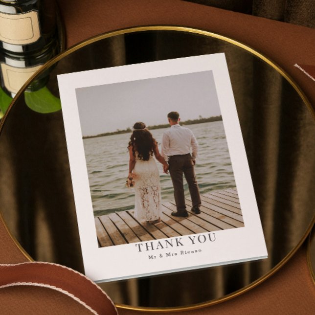 Personalized Photo Thank You Simple and Modern Card (Personalized Photo Thank You Simple and Modern wedding cards by Ricaso. Add 2 photographs & text
)