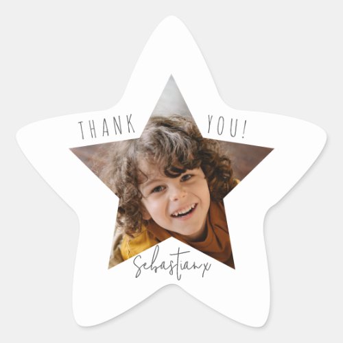 Personalized Photo Thank You Star Sticker