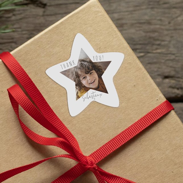 Personalized Photo Thank You Star Sticker (Creator Uploaded)