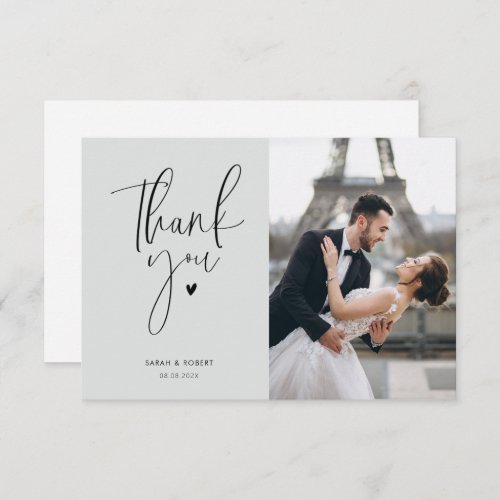 personalized photo thank you wedding card