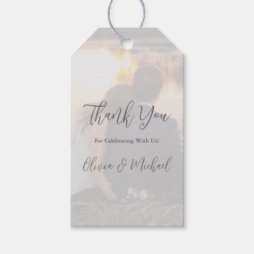 Personalized Photo Thank You Wedding Gift Tags