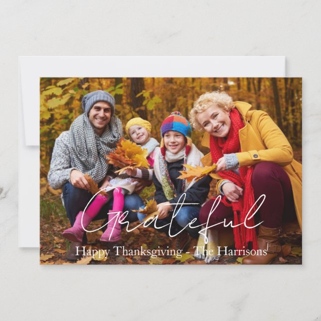 Personalized photo thanksgiving holiday card (Front)