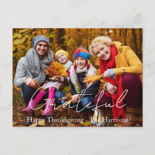 Personalized photo thanksgiving postcard