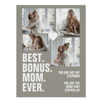 Personalized Photo The Mom That Stepped Up Poster by Ricaso_Occasions at Zazzle