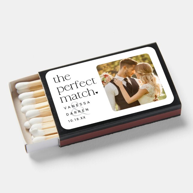 Personalized Photo The Perfect Match Wedding Favor (Front Open)
