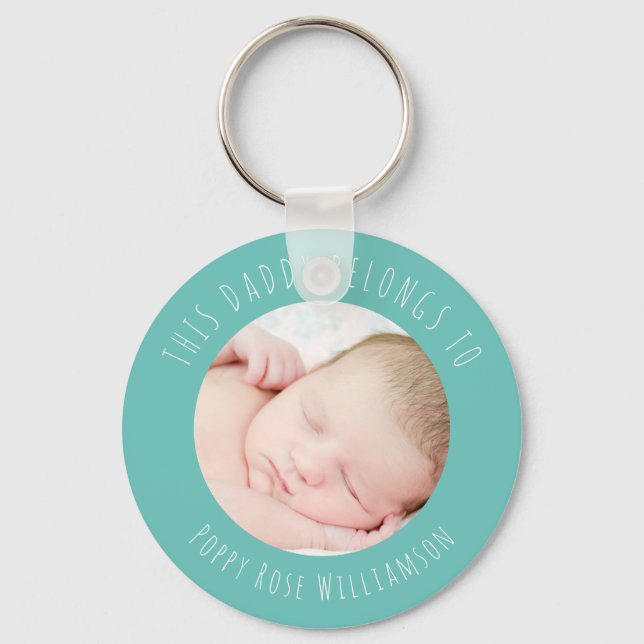 Personalized Photo This Daddy Belongs To  Key Ring (Front)