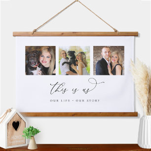 Personalized Photo "This is Us" Sign Hanging Tapestry