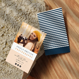 personalized photo trendy photographer business card