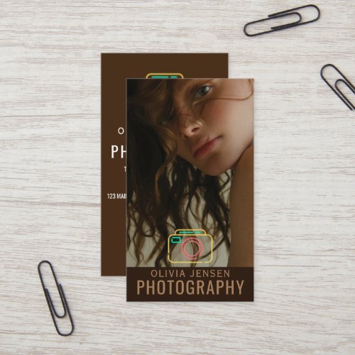personalized photo trendy photographer  business card