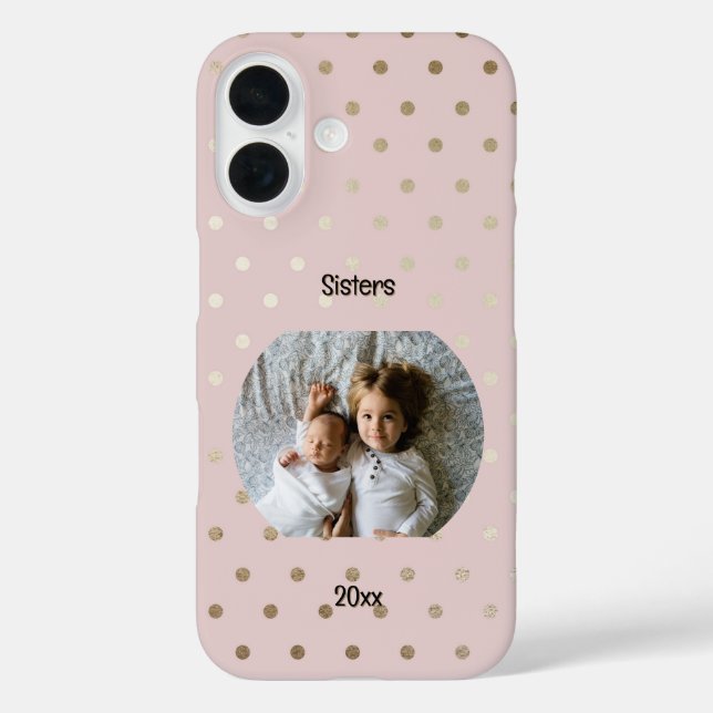 Personalized Photo Two Lines Text Custom Case-Mate iPhone Case (Back)