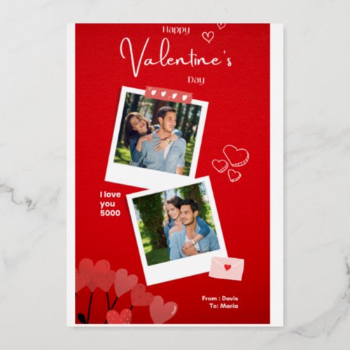 Personalized Photo Valentines Day Cards  2 Photos