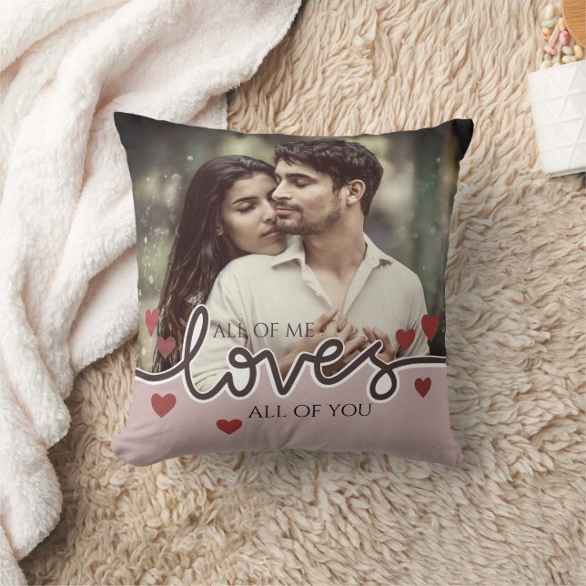Personalized Photo Valentine's Day Couple Love Throw Pillow (Blanket)