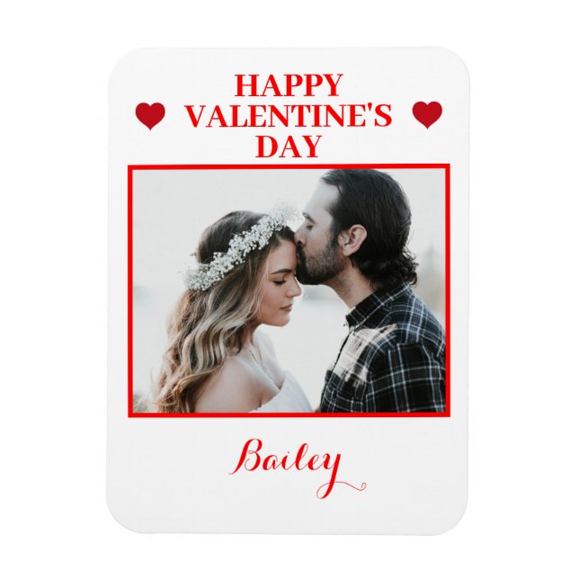 Personalized Photo Valentine's Day Flexible Magnet (Vertical)