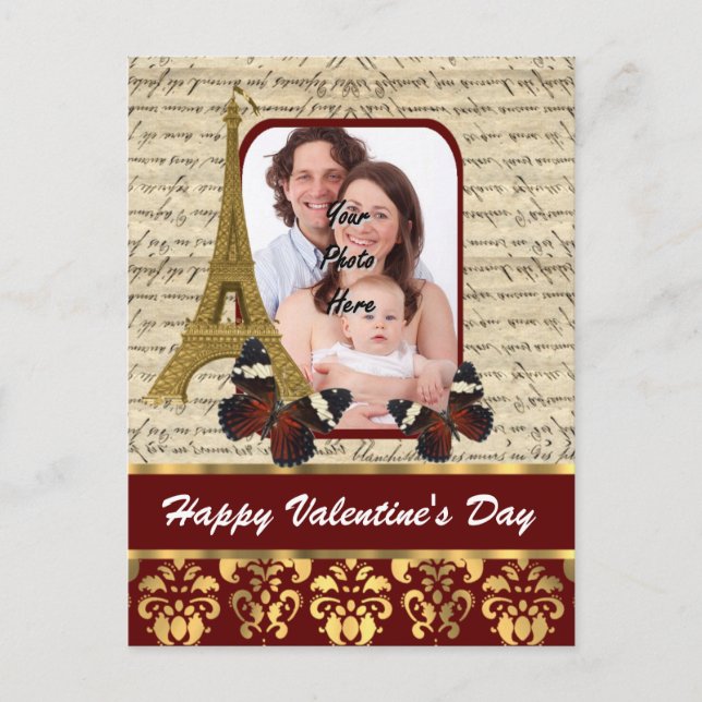 Personalized photo Valentines day Holiday Postcard (Front)