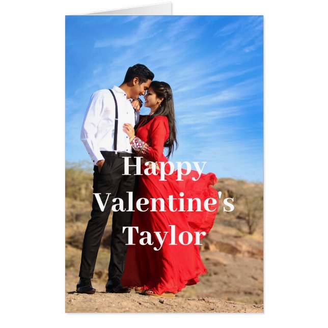 Personalized Photo Valentine's Day Jumbo Card  (Front)