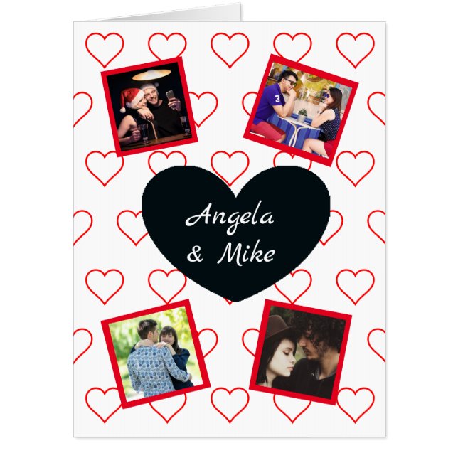 Personalized Photo Valentine's Day Jumbo Huge Card (Front)