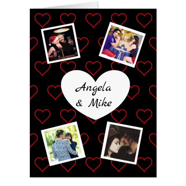 Personalized Photo Valentine's Day Jumbo Huge Card (Front)