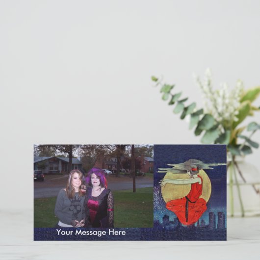 Personalized Photo Vintage Witch Woman Floating (Standing Front)