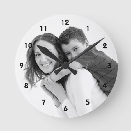 Personalized Photo Wall Clock. Make Your Own! Round Clock
