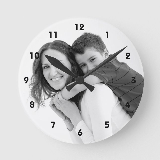 Personalized photo wall clock. Make your own! Round Clock (Front)