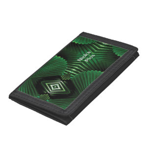 Personalized Photo Wallet with Abstract Leaves