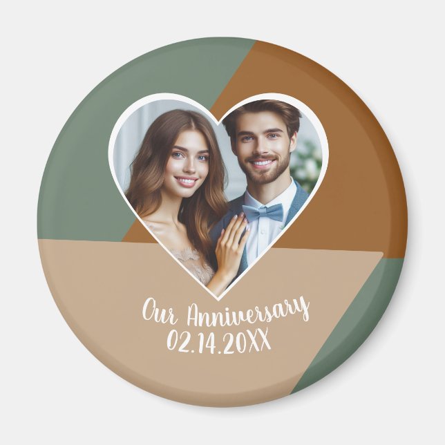 Personalized Photo Wedding Anniversary Keepsake Magnet (Front)
