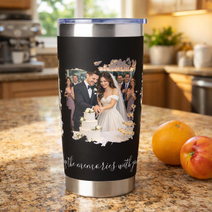 Personalized Photo Wedding Black Tumbler Gift