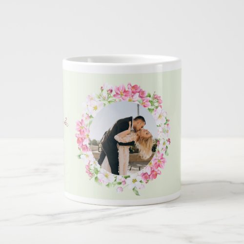 Personalized Photo Wedding Date Bride Groom Custom Giant Coffee Mug