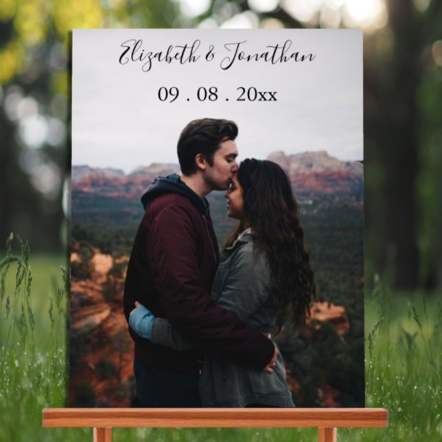 Personalized Photo Wedding Event Acrylic Sign (Creator Uploaded)
