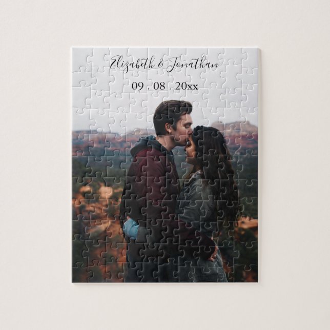 Personalized Photo Wedding Event Jigsaw Puzzle (Vertical)