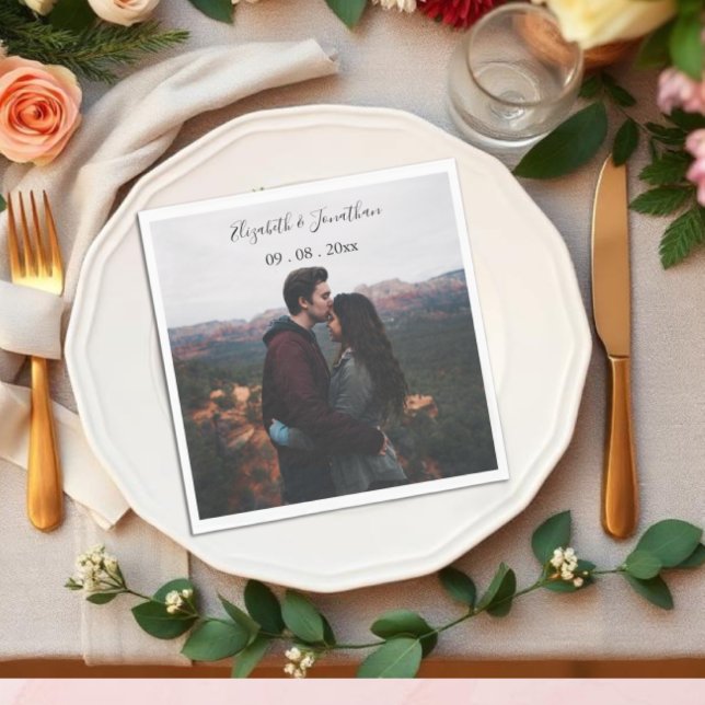 Personalized Photo Wedding Event Napkins (Creator Uploaded)