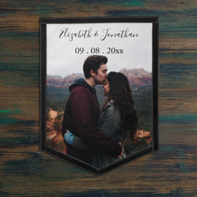 Personalized Photo Wedding Event Pennant (Creator Uploaded)