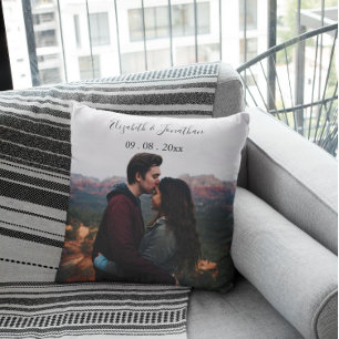 Personalized Photo Wedding Event Throw Pillow