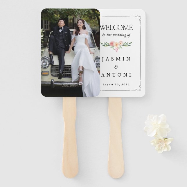 Personalized Photo Wedding Fan Program (Front and Back)