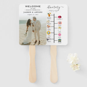 Personalized Photo Wedding Fan Program