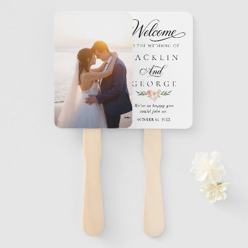 Personalized Photo Wedding Fan Program