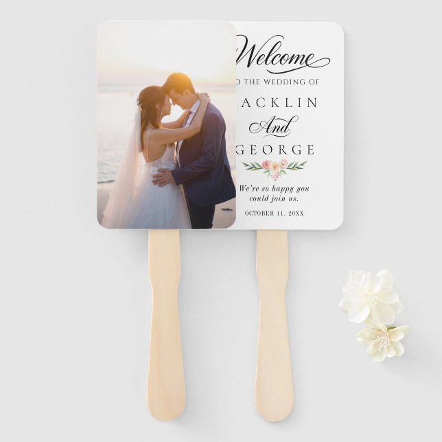 Personalized Photo Wedding Fan Program (Front and Back)