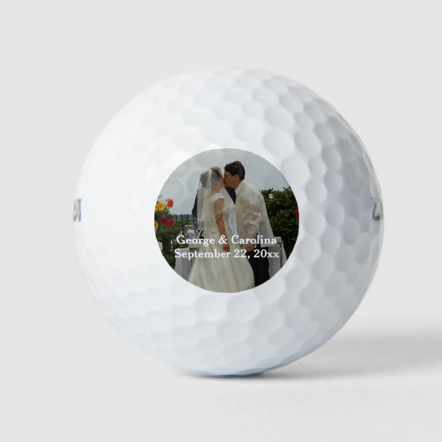 Personalized Photo Wedding Favor Golf Balls (Front)