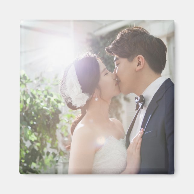 Personalized Photo Wedding Favor Magnet (Front)