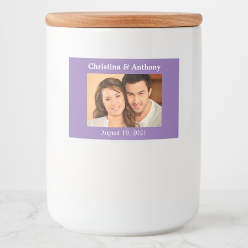 Personalized Photo Wedding Glass Jar Favor Label