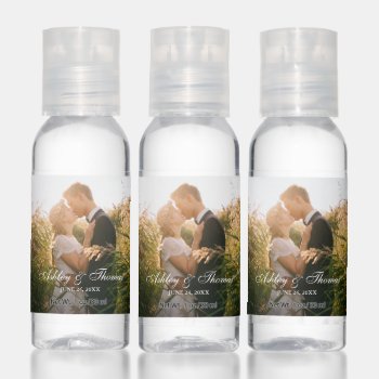 Personalized Photo Wedding Hand Sanitizer by HappyMemoriesPaperCo at Zazzle