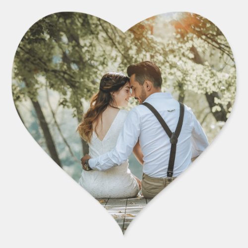 Personalized Photo Wedding Heart Sticker
