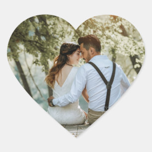 Personalized Photo Wedding Heart Sticker