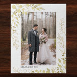 Personalized Photo Wedding Jigsaw Puzzle<br><div class="desc">This charming Wedding Keepsake Puzzle is decorated with watercolor eucalyptus,  foliage and berries in gold.
Easily customizable with your photo and name.
Because we create our own artwork you won't find this exact image from other designers.
Original Watercolor © Michele Davies.</div>