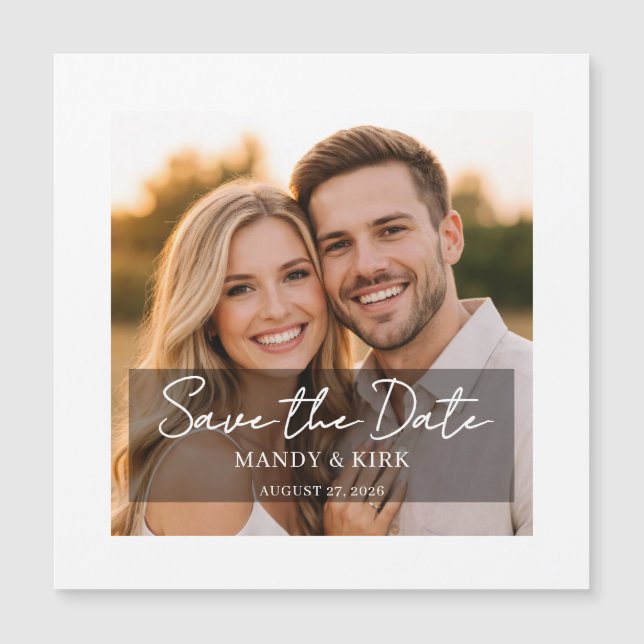 Personalized Photo Wedding Magnet Save the Date  (Front)